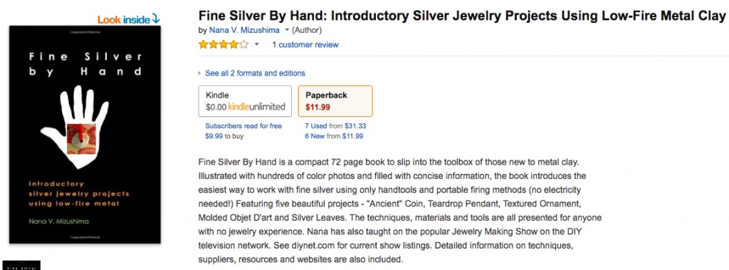 Fine Silver By Hand: Introductory Silver Jewelry Projects Using Low-Fire Metal Clay: Nana V. Mizushima: 9780975484845: Amazon.c… 2016-04-03 12-50-00